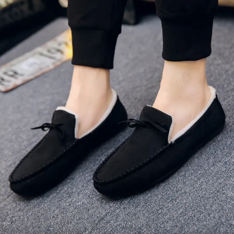 Men's Winter Casual Genuine Leather Slip-Ons