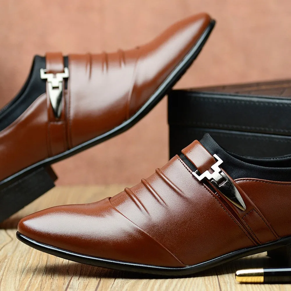 Men's Winter Leather Dress Shoes | Plus Size