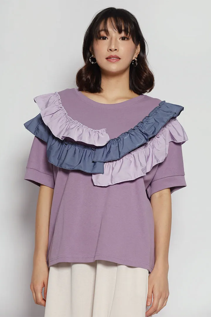 Missouri Ruffle Top in Purple