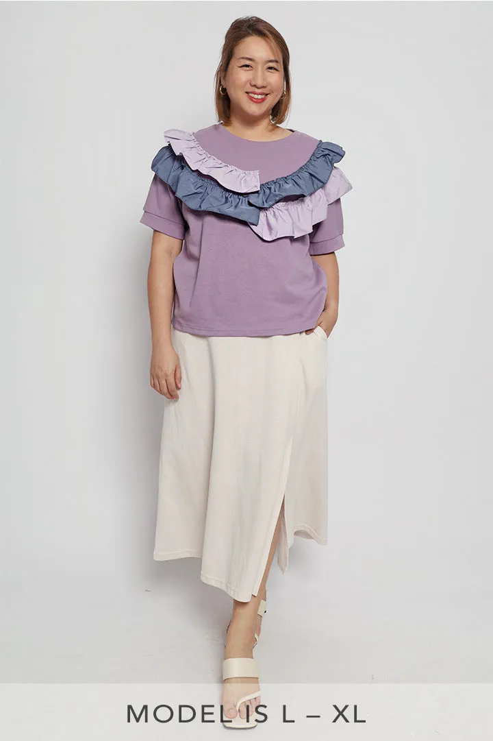 Missouri Ruffle Top in Purple