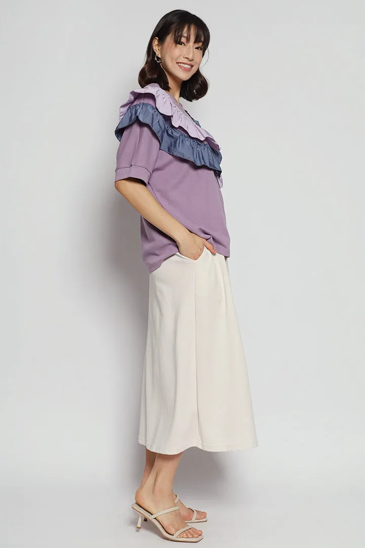 Missouri Ruffle Top in Purple