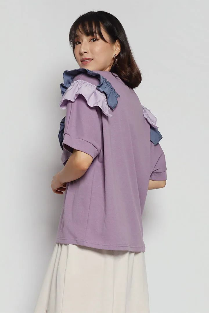 Missouri Ruffle Top in Purple