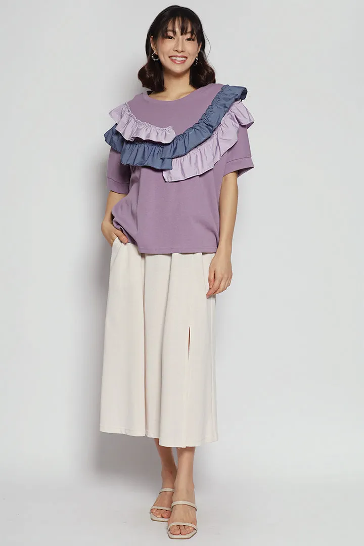 Missouri Ruffle Top in Purple