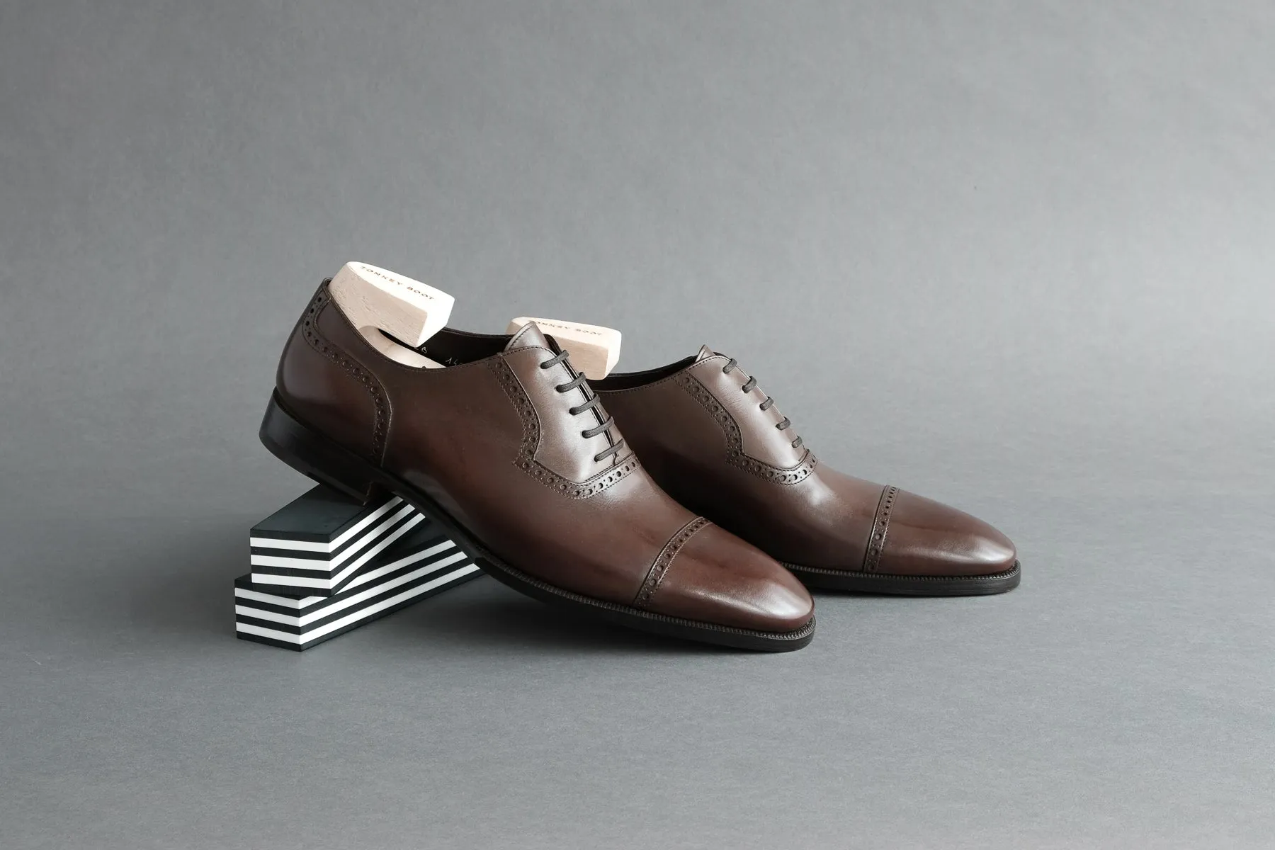 OneFourZero.Piombo Quarter Brogues in Bavarian Calf