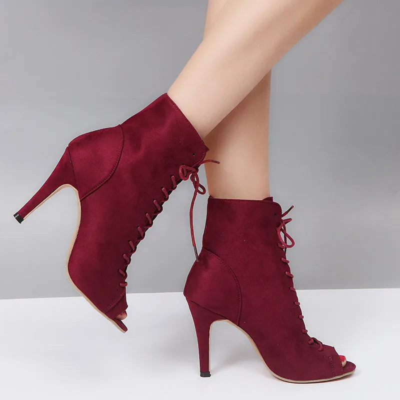 Open Toe High Heel Boots