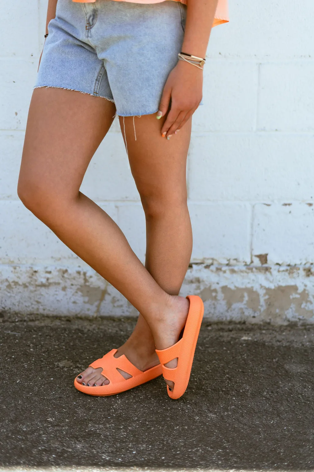 Orange Chunky Slip-ons