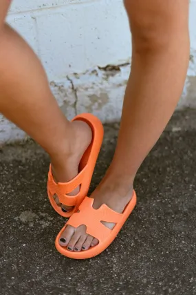 Orange Chunky Slip-ons