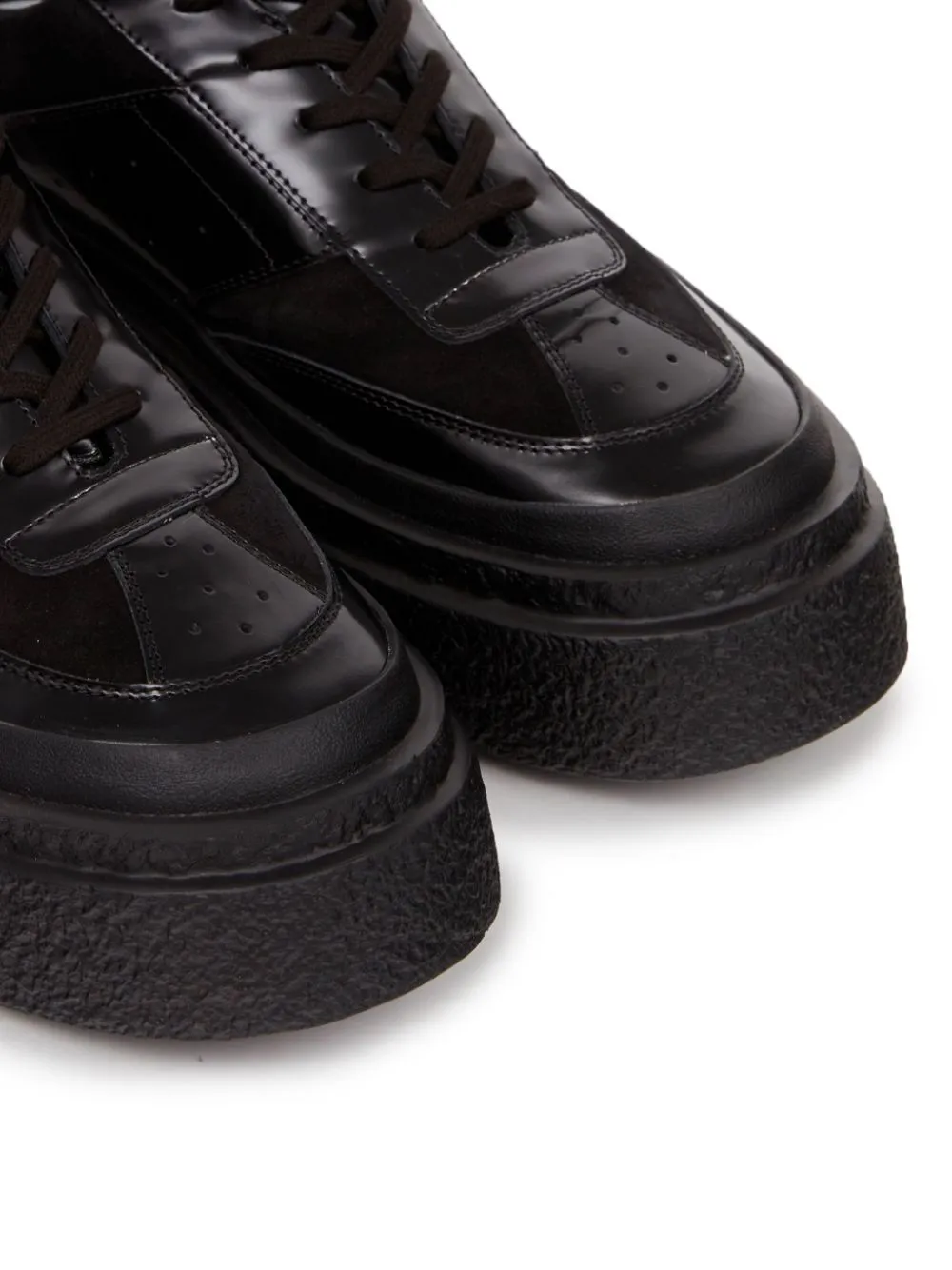 Panelled Patent Leather Sneakers