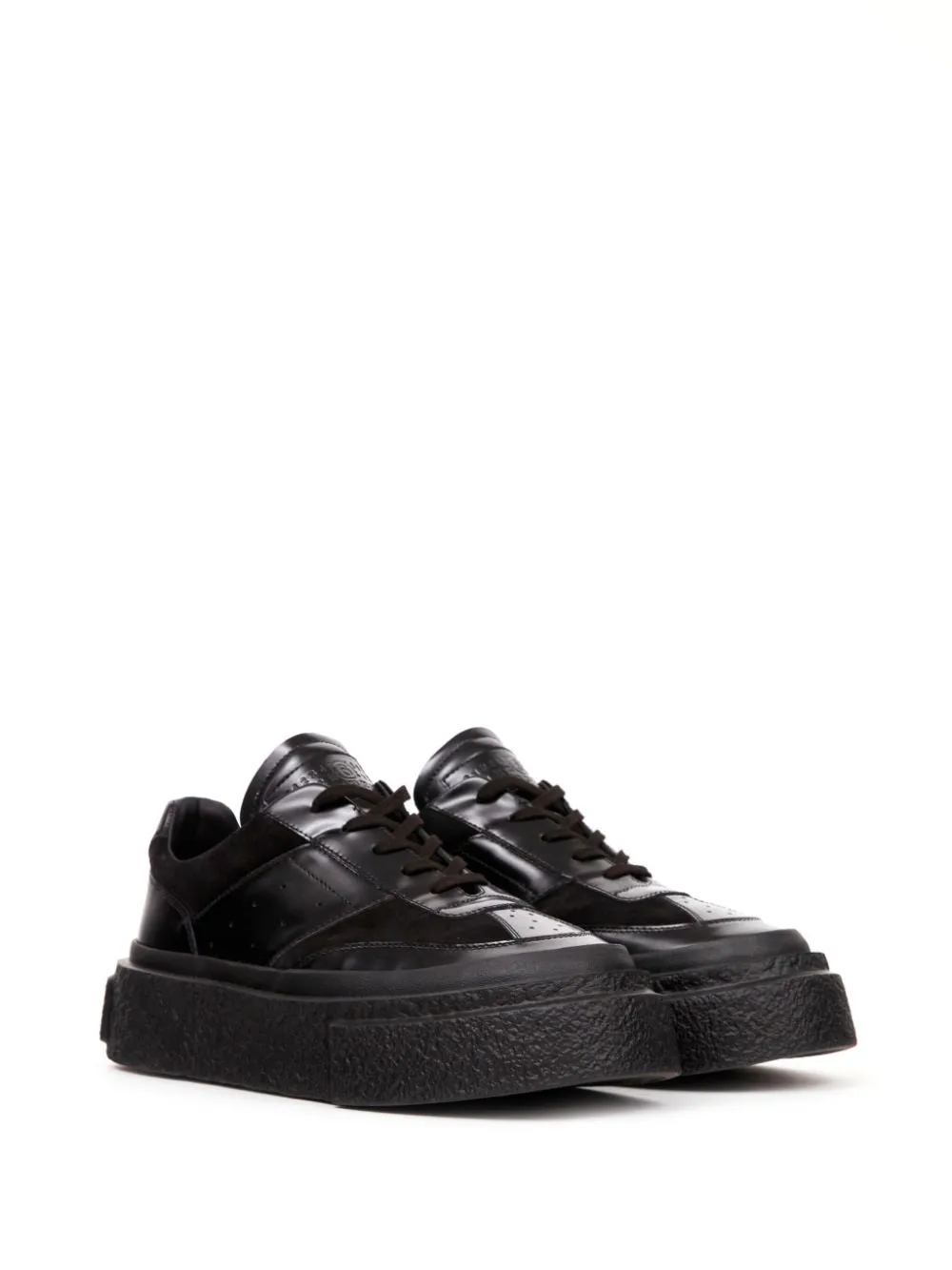 Panelled Patent Leather Sneakers