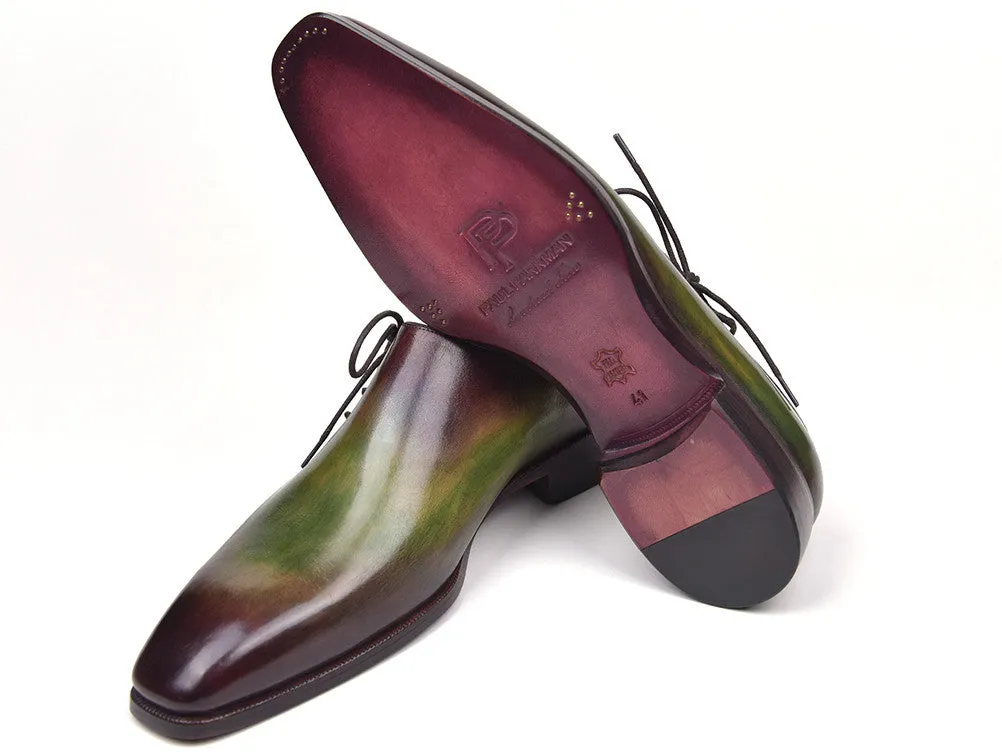 Paul Parkman Green & Bordeaux Side Lace Oxfords