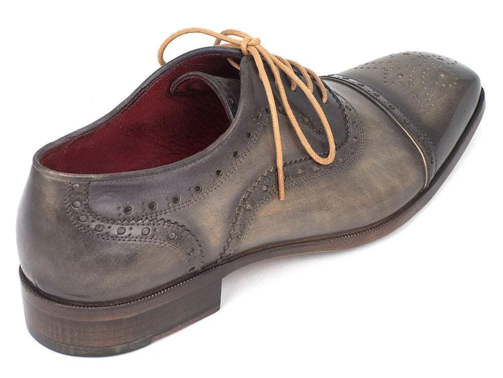 Paul Parkman Men's Captoe Oxfords Gray (ID#024-GRAY)