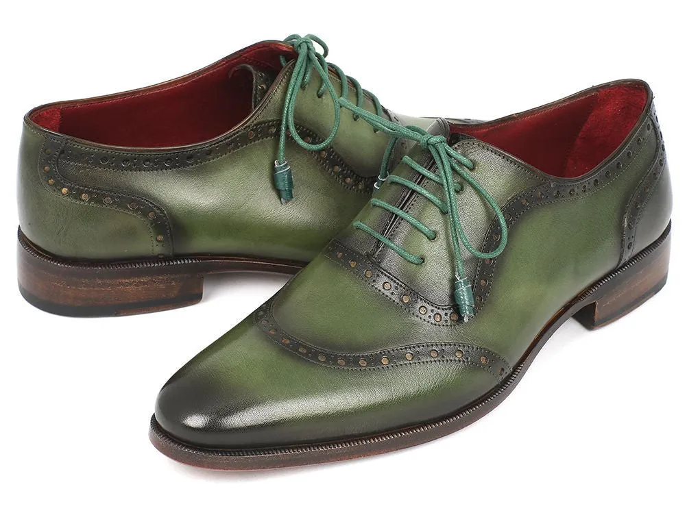 Paul Parkman Men's Green Calfskin Oxfords (ID#K78-GRN)