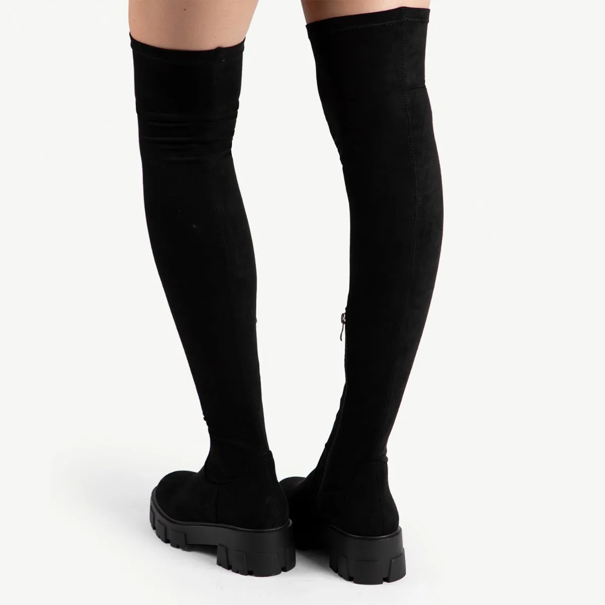 RAID Delia Over the Knee Boot in Black Suede