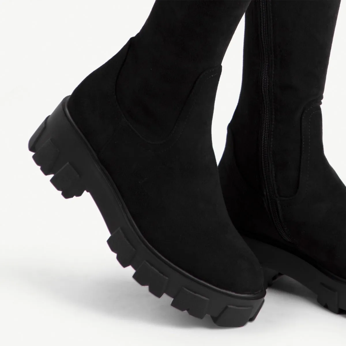 RAID Delia Over the Knee Boot in Black Suede