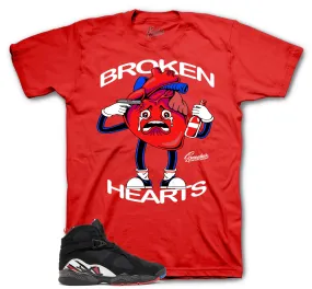 Retro 8 Playoffs Borken Hearts Shirt