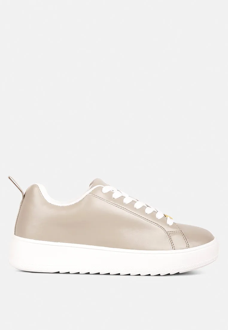 Rouxy Faux Leather Sneakers