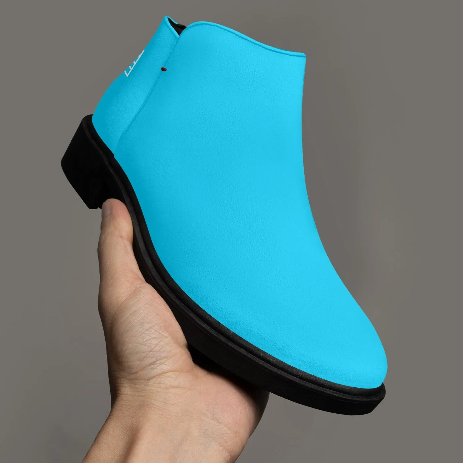 Sixty Eight 93 Logo White Aqua Blue Suede Zipper Boots