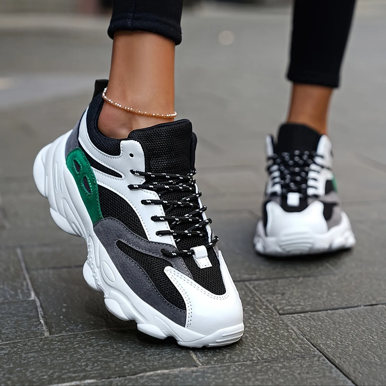 Stylish Thick Sole Shock-Absorbing Chunky Sneakers for Women | Comfortable Streetwear