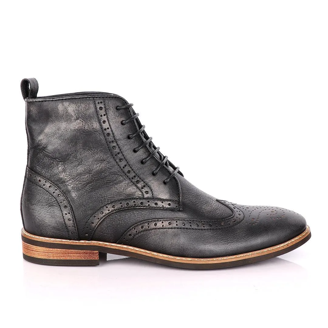 Terry Taylor Black Rugged Leather Formal Boot.