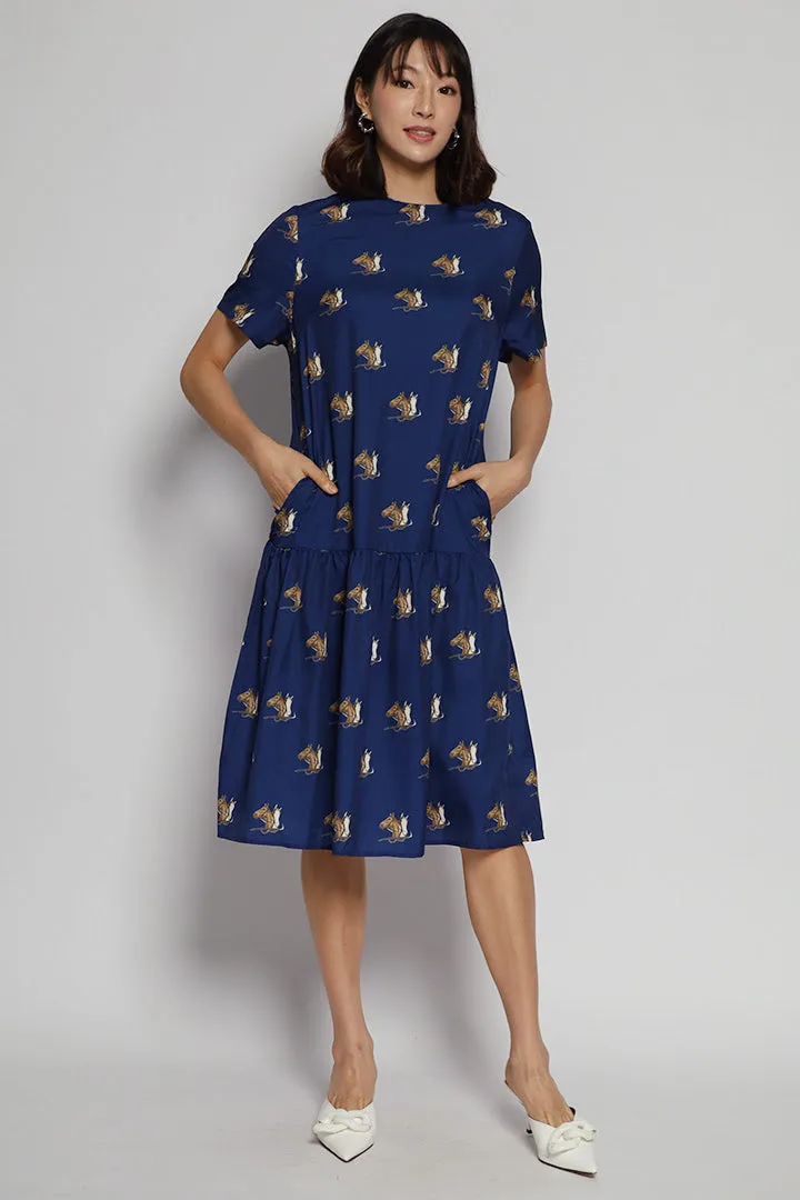 Tiffy Dress in Horse Print