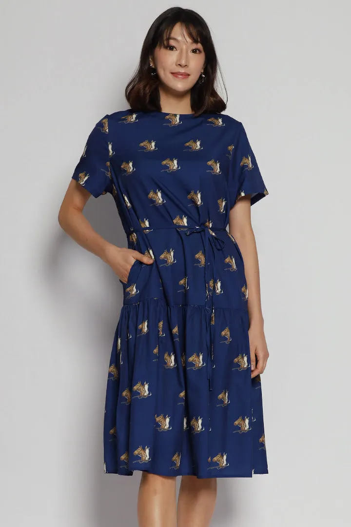 Tiffy Dress in Horse Print