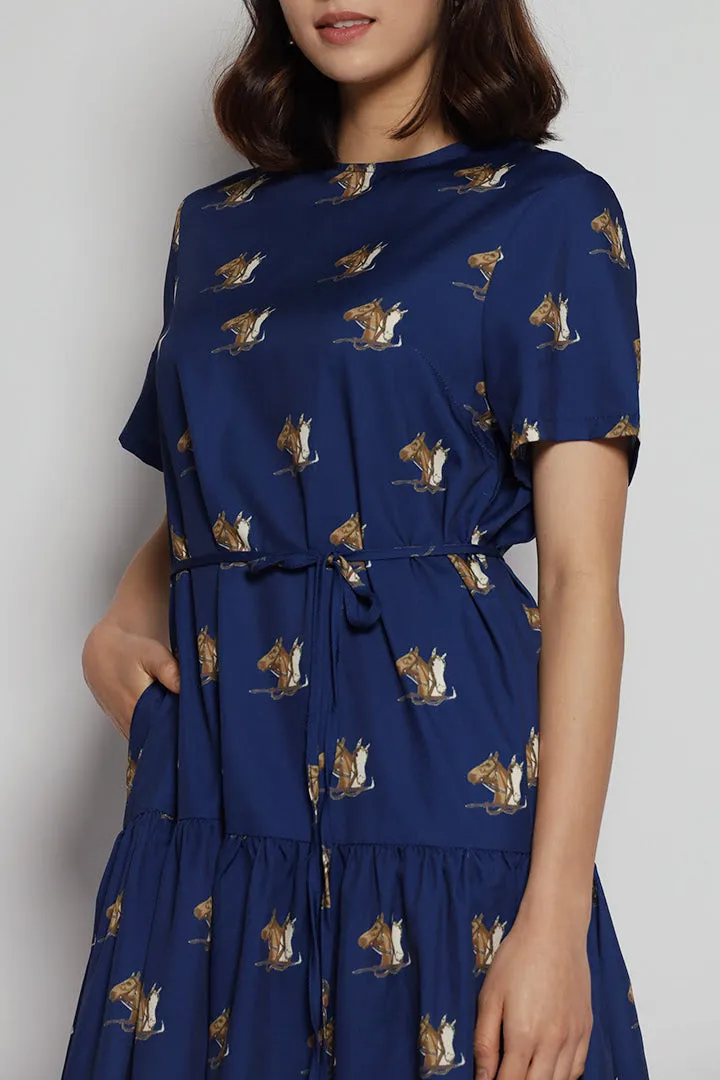 Tiffy Dress in Horse Print