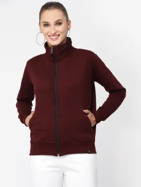 UZARUS Women's Cotton Fleece Latest Stylish Sweatshirt Jacket