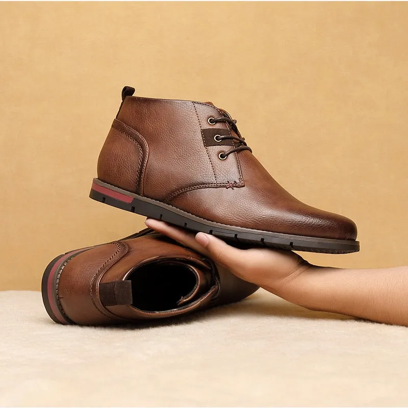 West Louis™ Men Casual Everyday Leather Ankle Boots