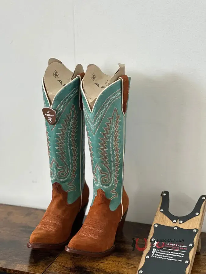 WOMENS ARIAT AMBROSE PENNY SUEDE PALE TURQUOISE