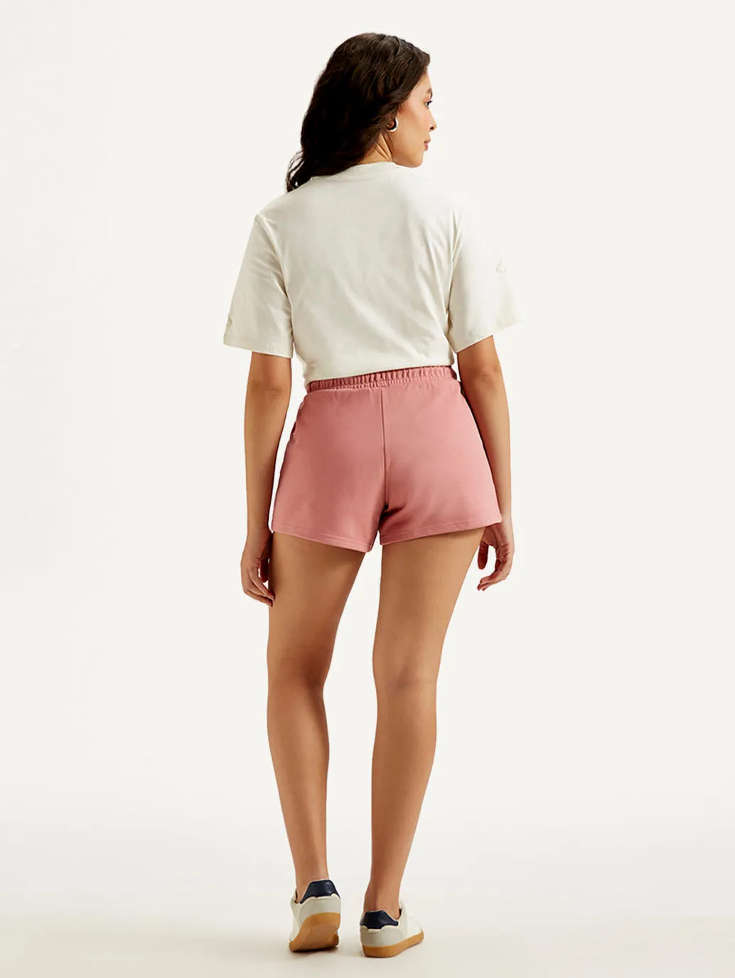 Women's Mid Rise Pink Regular Fit Shorts