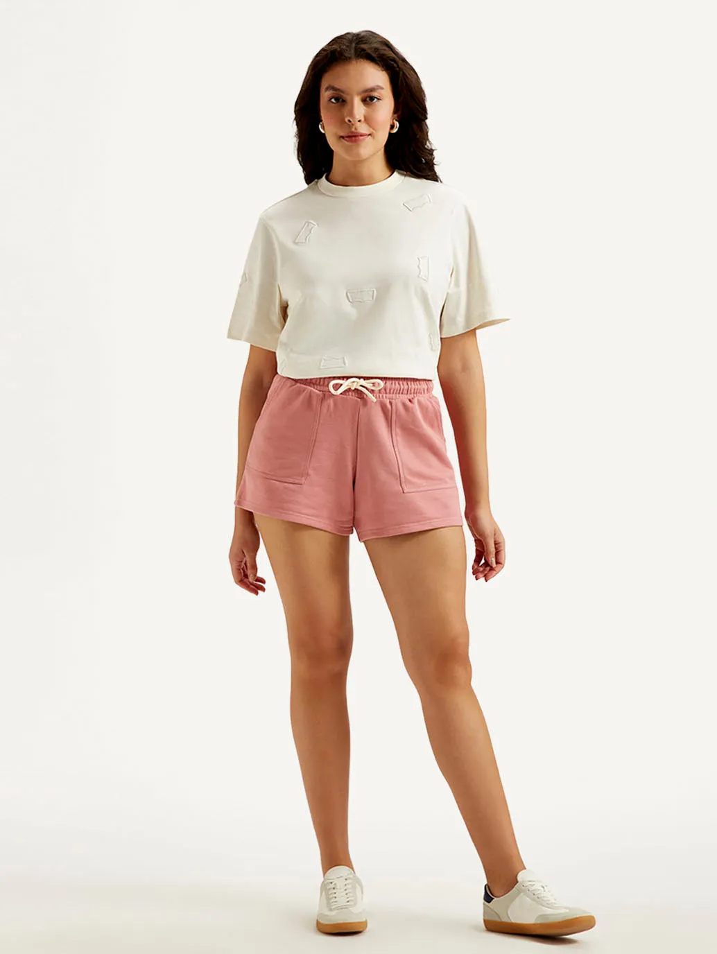 Women's Mid Rise Pink Regular Fit Shorts