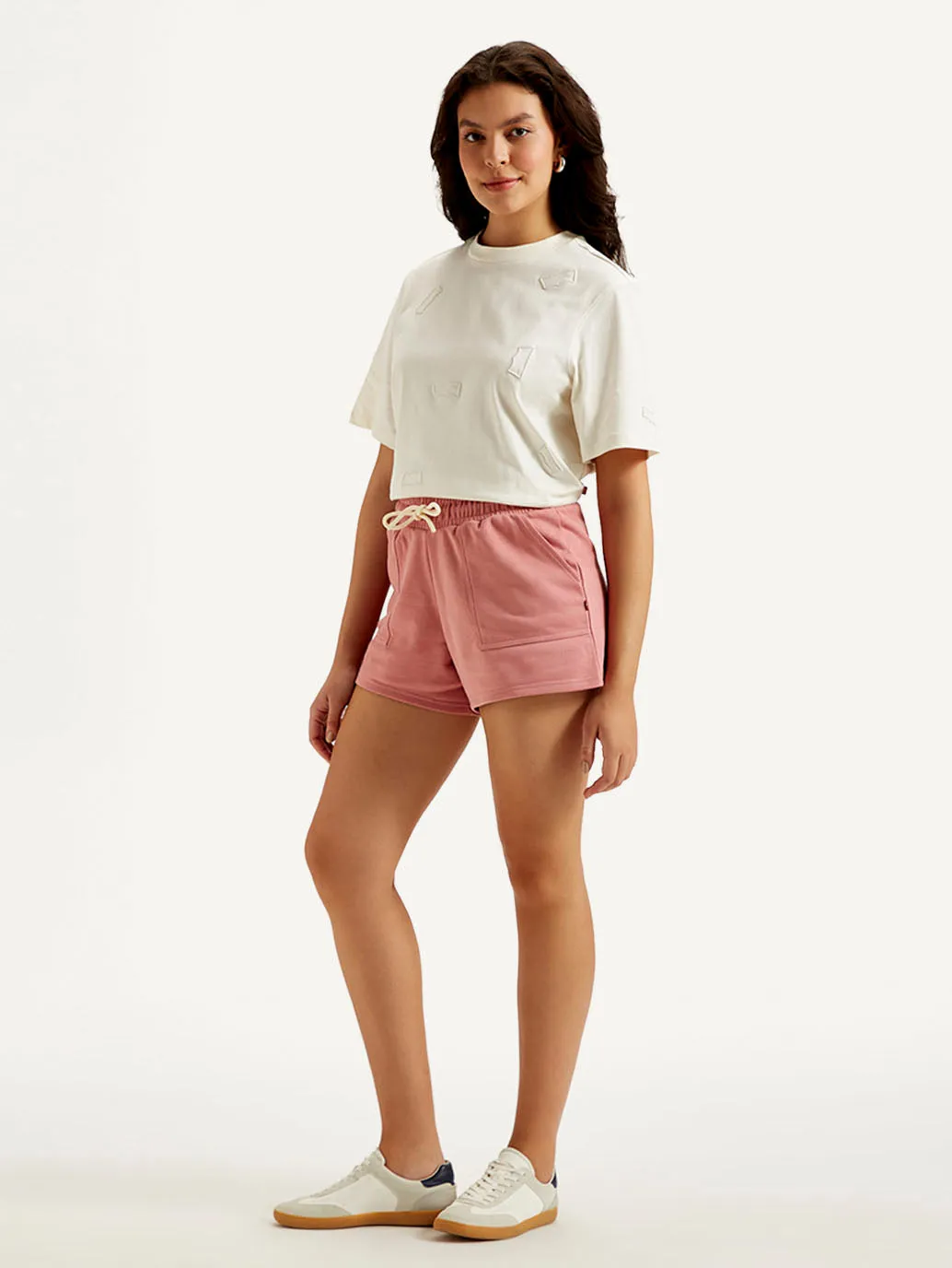 Women's Mid Rise Pink Regular Fit Shorts